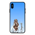 Styles Girl Customize Name Glass Case For iPhone XS