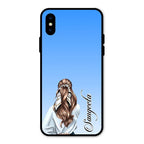 Styles Girl Customize Name Glass Case For iPhone XS