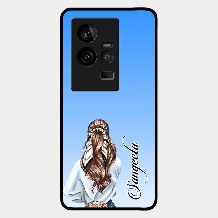 Styles Girl Customize Name Glass Case For Iqoo 11 5G