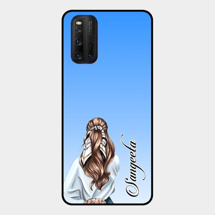 Styles Girl Customize Name Glass Case For Iqoo 3 5G