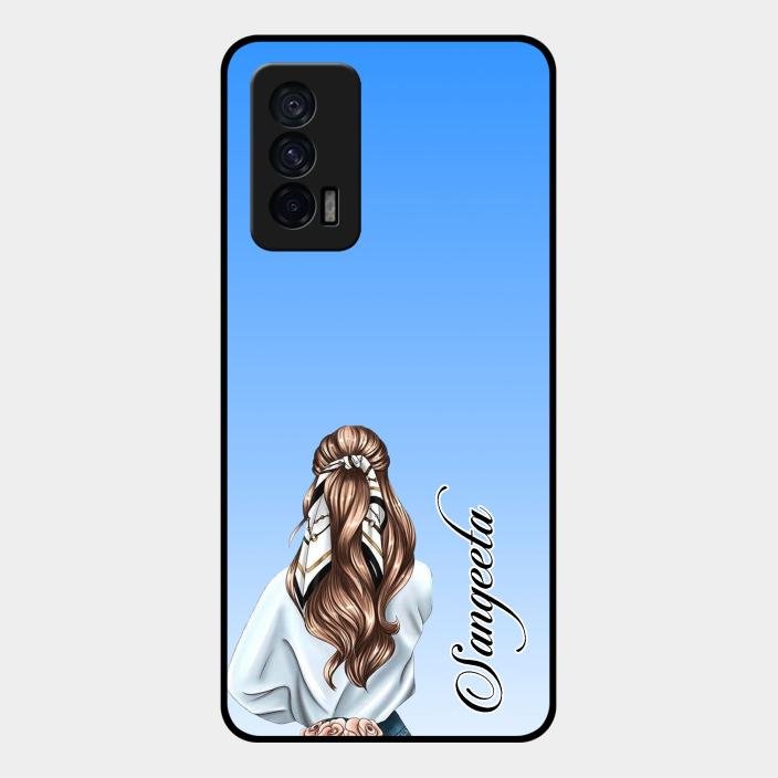 Styles Girl Customize Name Glass Case For Iqoo 7 5G