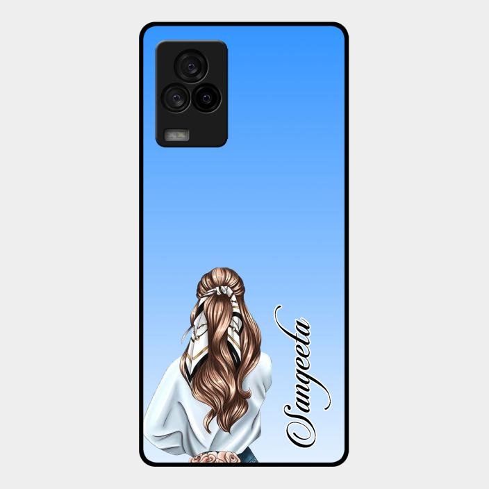 Styles Girl Customize Name Glass Case For Iqoo 7 Legend 5G
