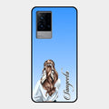 Styles Girl Customize Name Glass Case For Iqoo 9 5G