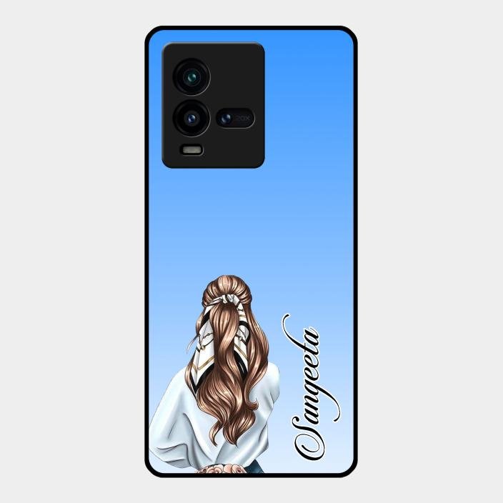 Styles Girl Customize Name Glass Case For Iqoo 9T 5G