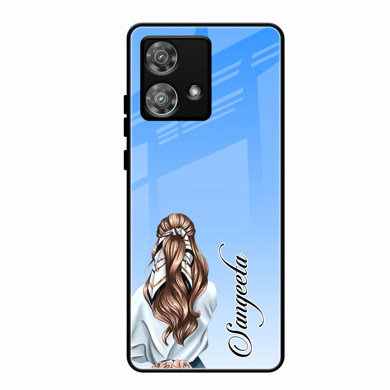 Styles Girl Customize Name Glass Case For Motorola Edge 40 5G
