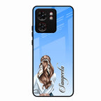 Styles Girl Customize Name Glass Case For Motorola Edge 40
