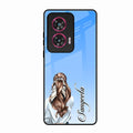 Styles Girl Customize Name Glass Case For Motorola Edge 50 Fusion 5G