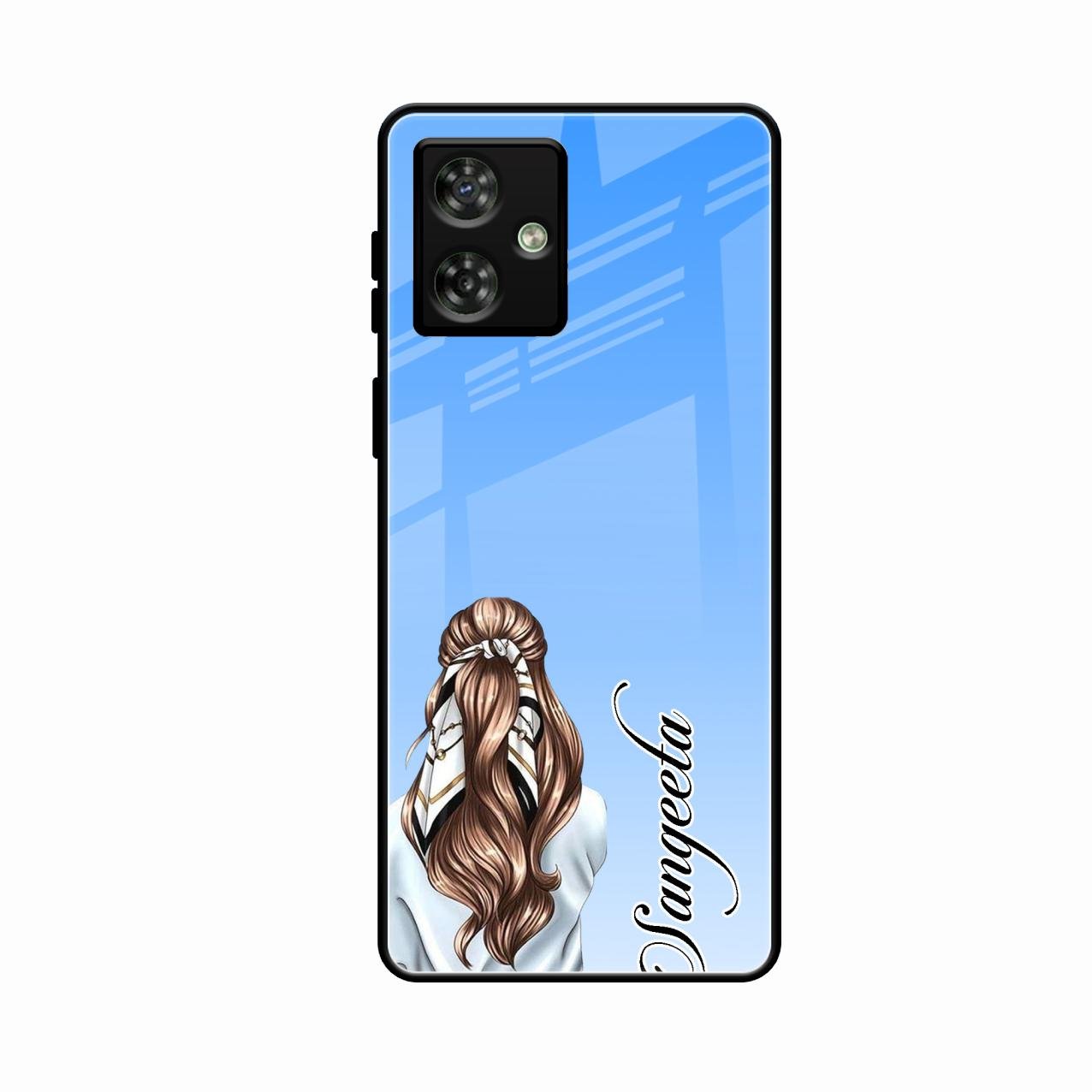 Styles Girl Customize Name Glass Case For Motorola G54 5G