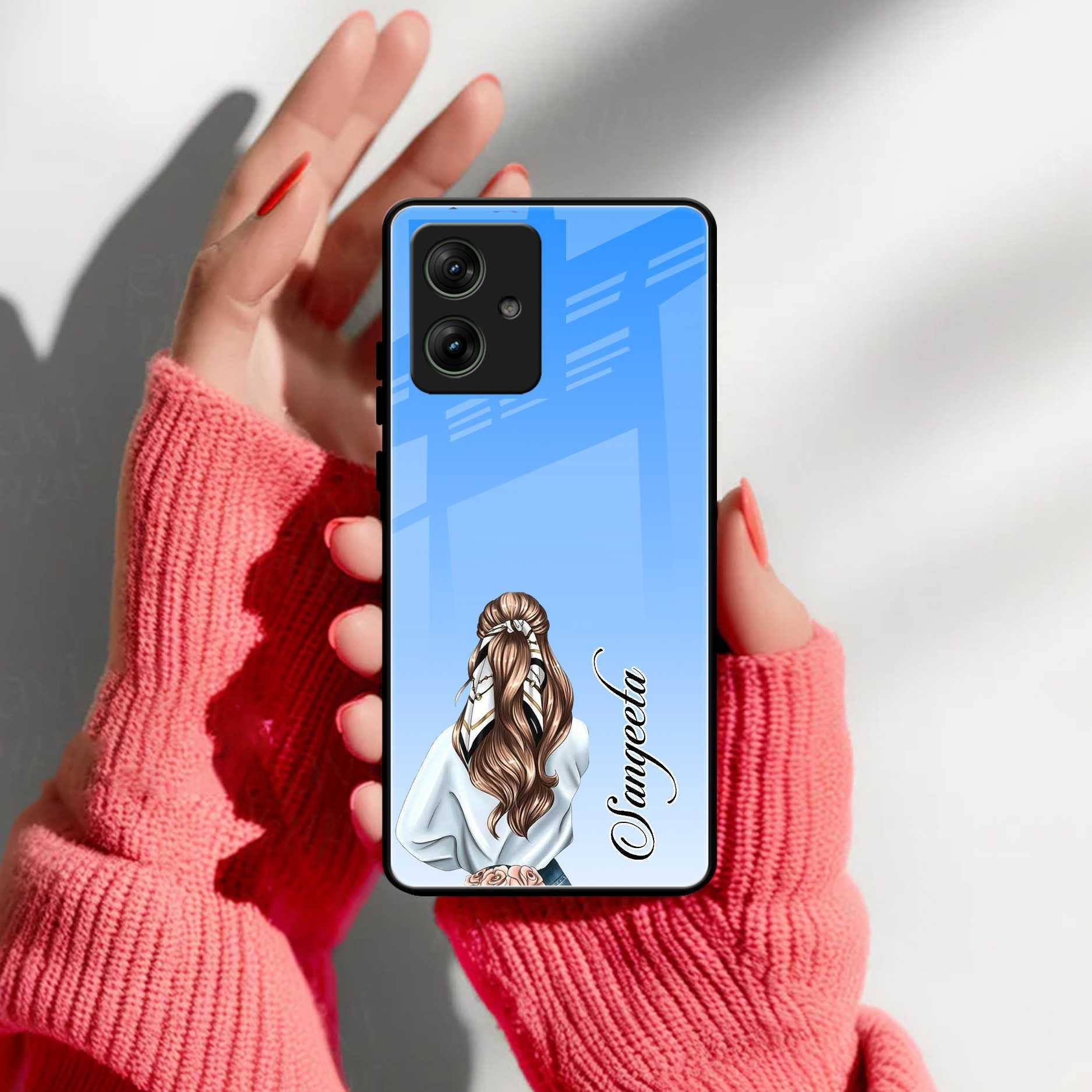 Styles Girl Customize Name Glass Case For Motorola
