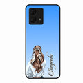 Styles Girl Customize Name Glass Case For Motorola g84 5G