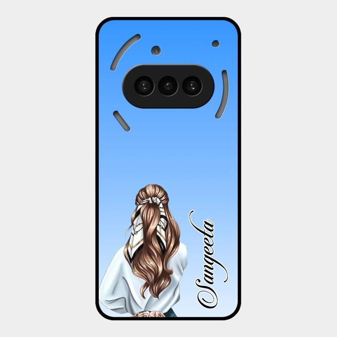 Styles Girl Customize Name Glass Case For Nothing Phone 3A 5G