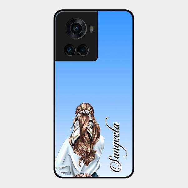 Styles Girl Customize Name Glass Case For Oneplus 10R 5G