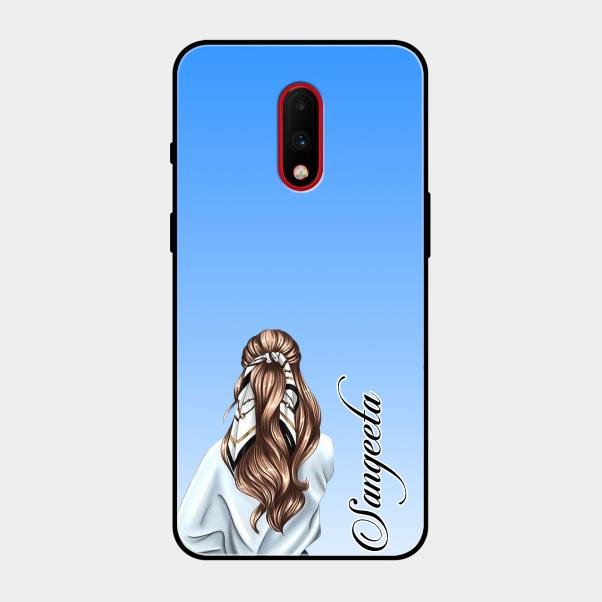 Styles Girl Customize Name Glass Case For Oneplus 7