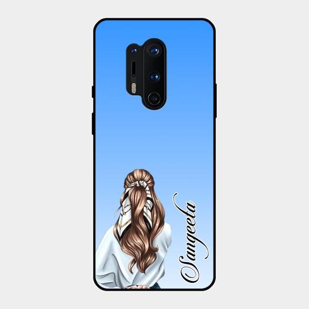 Styles Girl Customize Name Glass Case For Oneplus 8 Pro