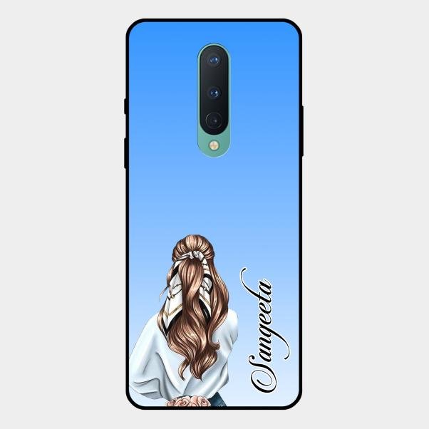 Styles Girl Customize Name Glass Case For Oneplus 8
