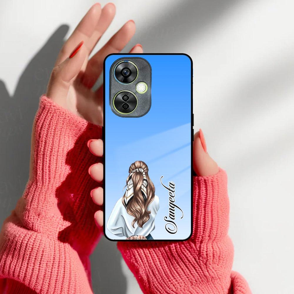 Styles Girl Customize Name Glass Case For OnePlus