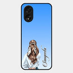 Styles Girl Customize Name Glass Case For Oppo A38