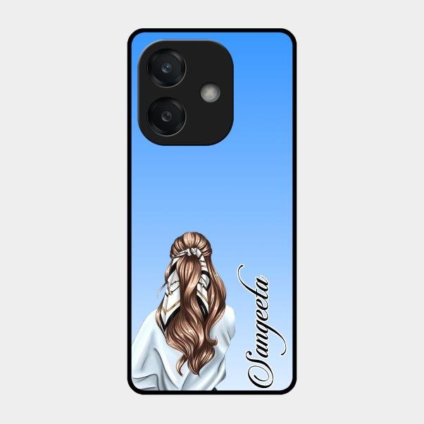 Styles Girl Customize Name Glass Case For Oppo A3X 5G