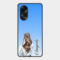 Styles Girl Customize Name Glass Case For Oppo A58