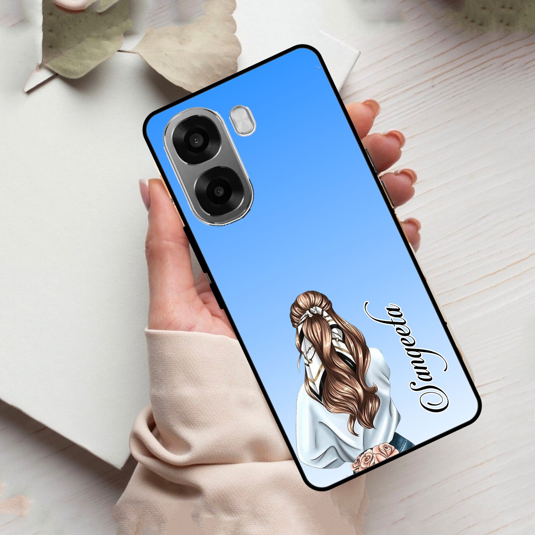 Styles Girl Customize Name Glass Case For Oppo
