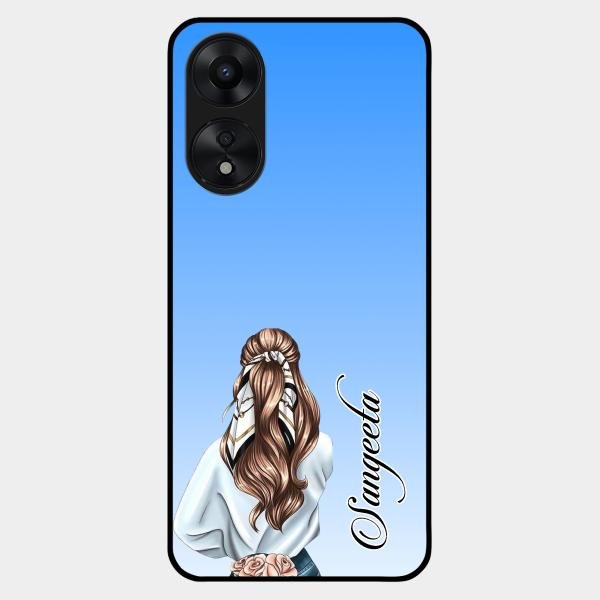 Styles Girl Customize Name Glass Case For Oppo A78 5G