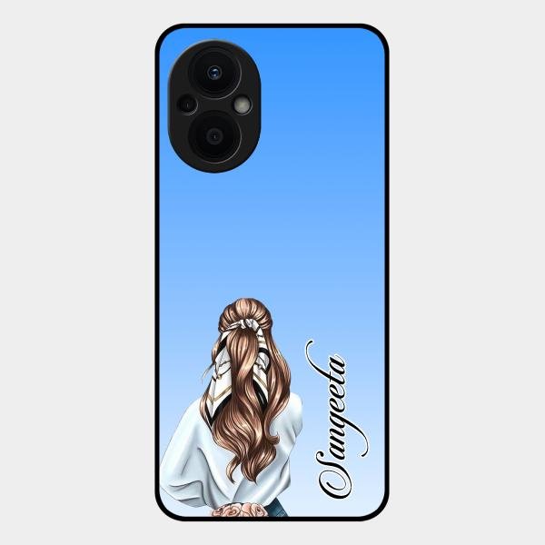Styles Girl Customize Name Glass Case For Oppo F21 Pro 5G