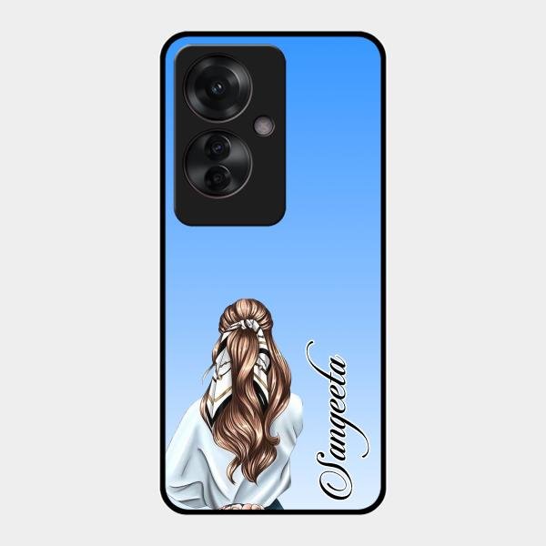 Styles Girl Customize Name Glass Case For Oppo F25 Pro 5G