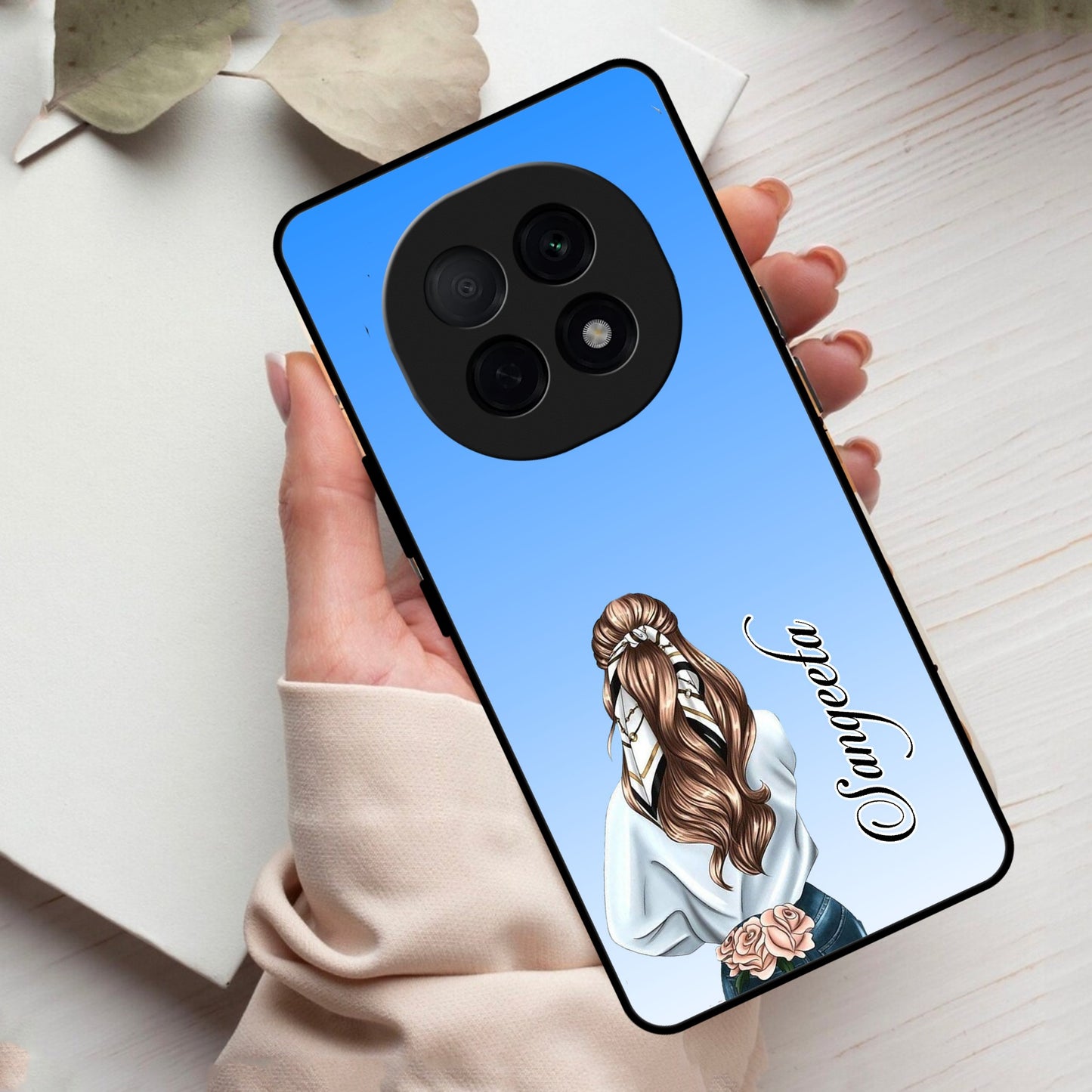 Styles Girl Customize Name Glass Case For Oppo