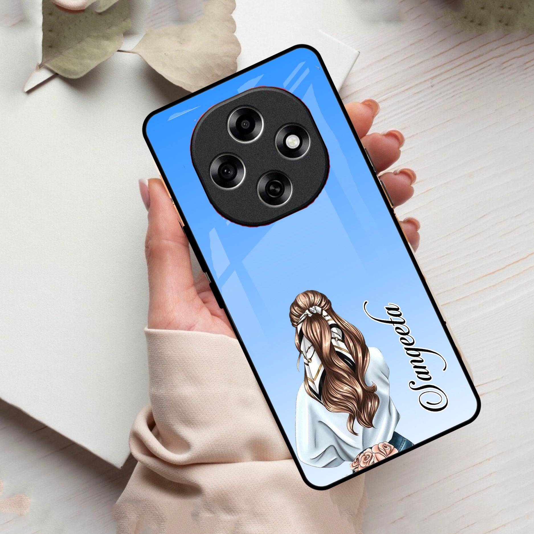 Styles Girl Customize Name Glass Case For Oppo