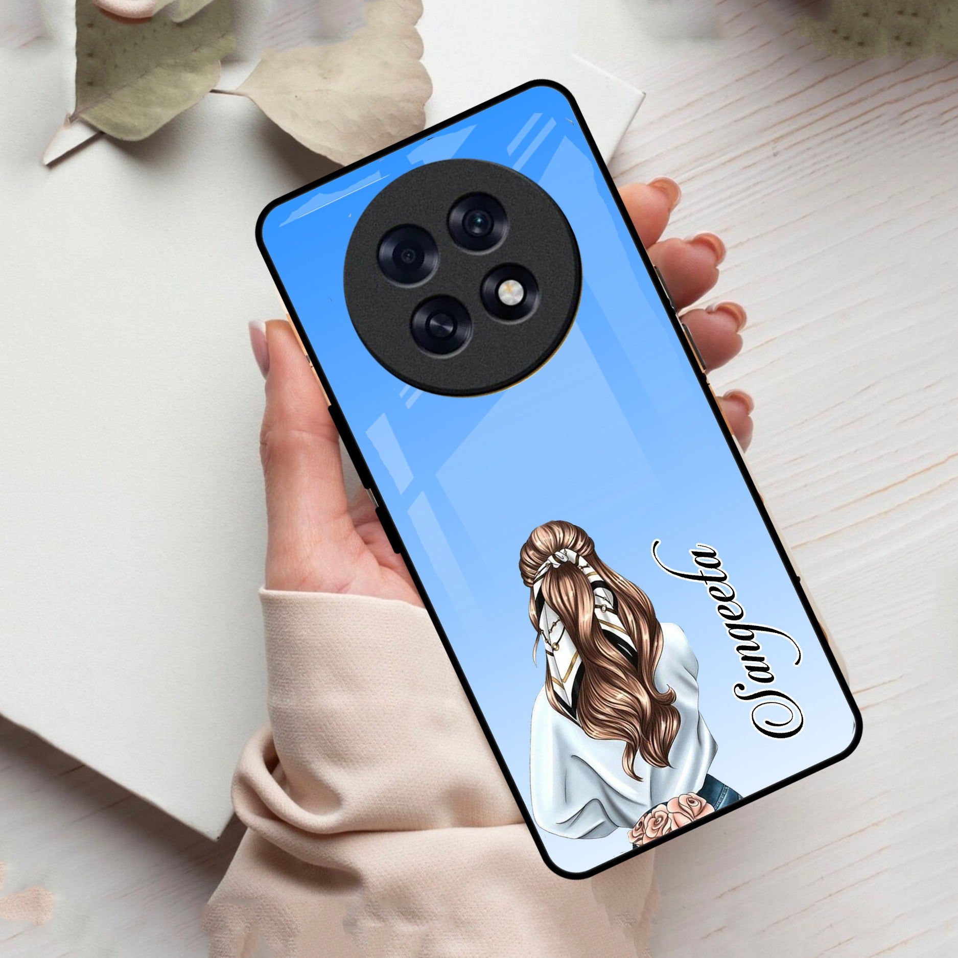 Styles Girl Customize Name Glass Case For Oppo