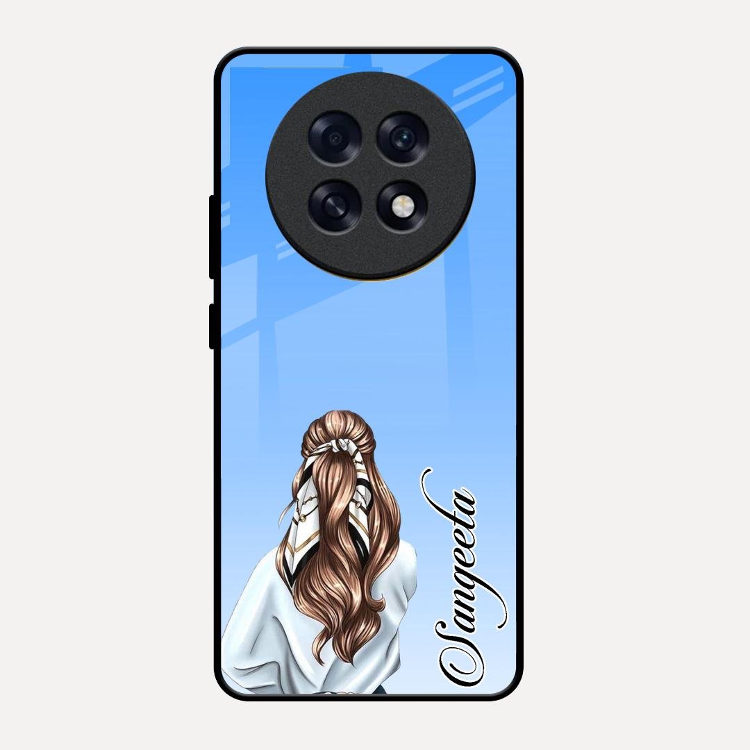 Styles Girl Customize Name Glass Case For Oppo F31 Pro Plus 5G