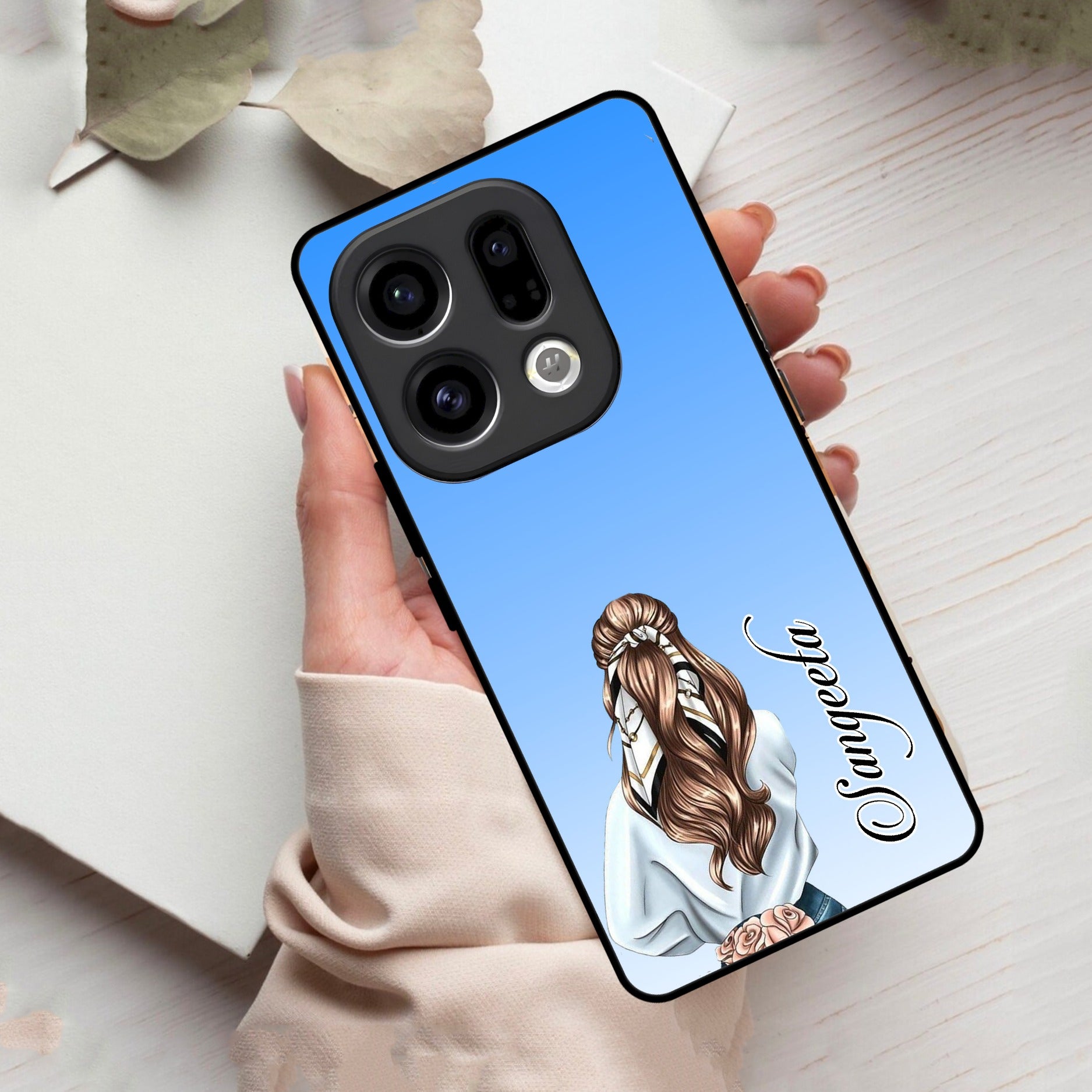 Styles Girl Customize Name Glass Case For Oppo