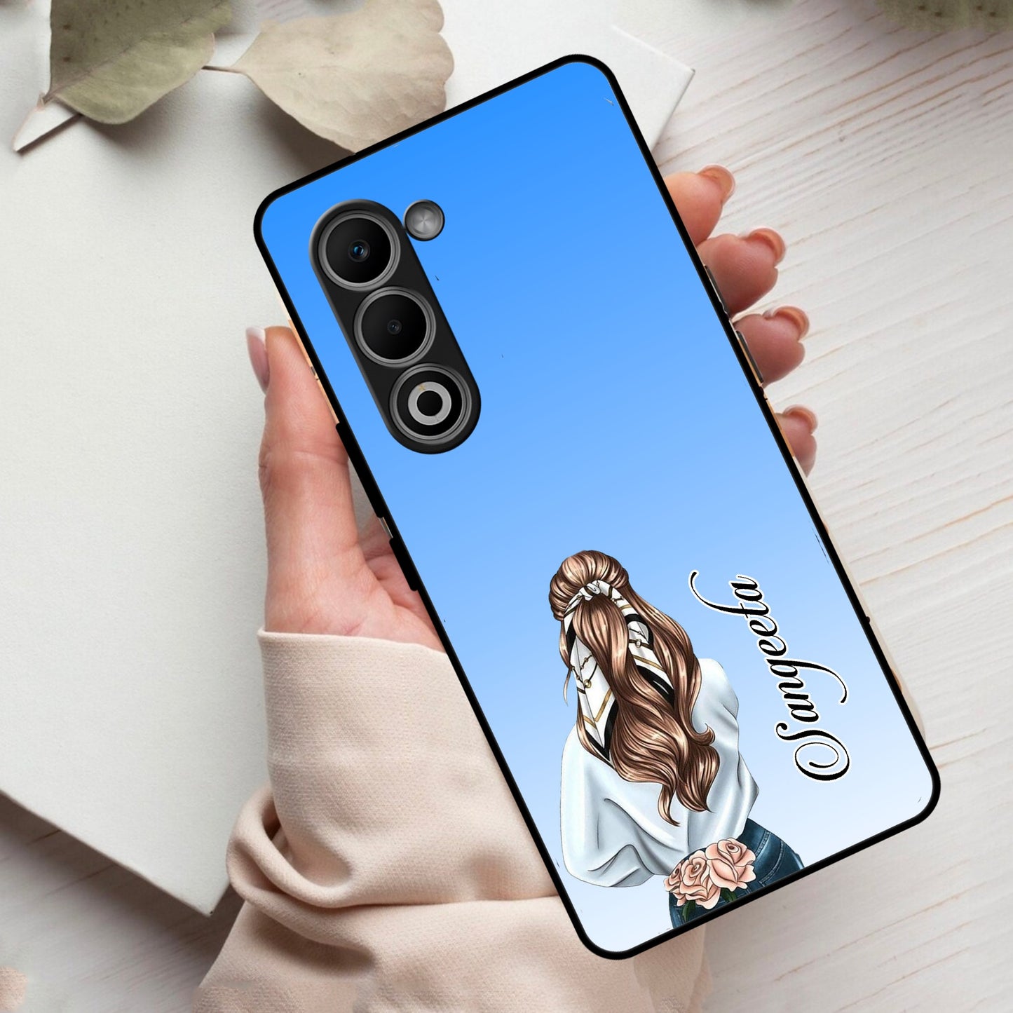 Styles Girl Customize Name Glass Case For Oppo