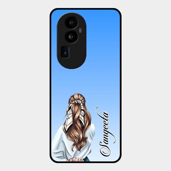 Styles Girl Customize Name Glass Case For Oppo Reno 10 Pro Plus 5G