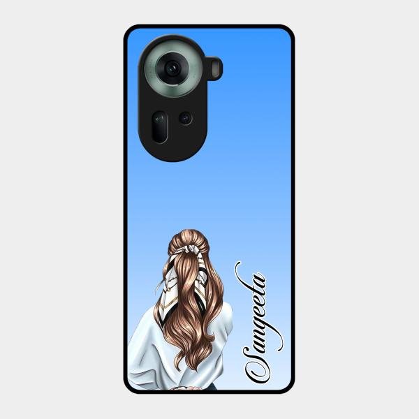 Styles Girl Customize Name Glass Case For Oppo Reno 11 5G
