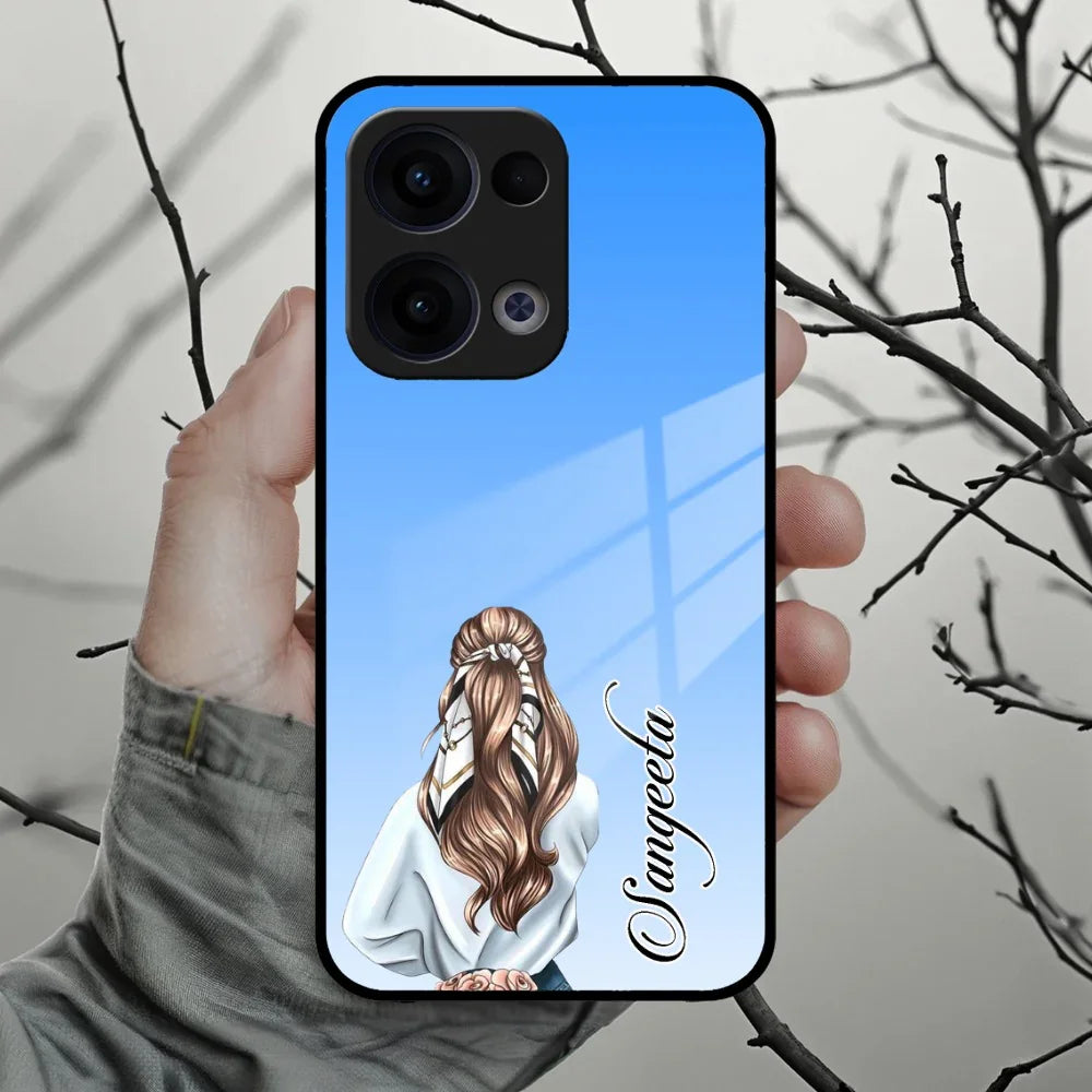 Styles Girl Customize Name Glass Case For Oppo - ShopOnCliQ