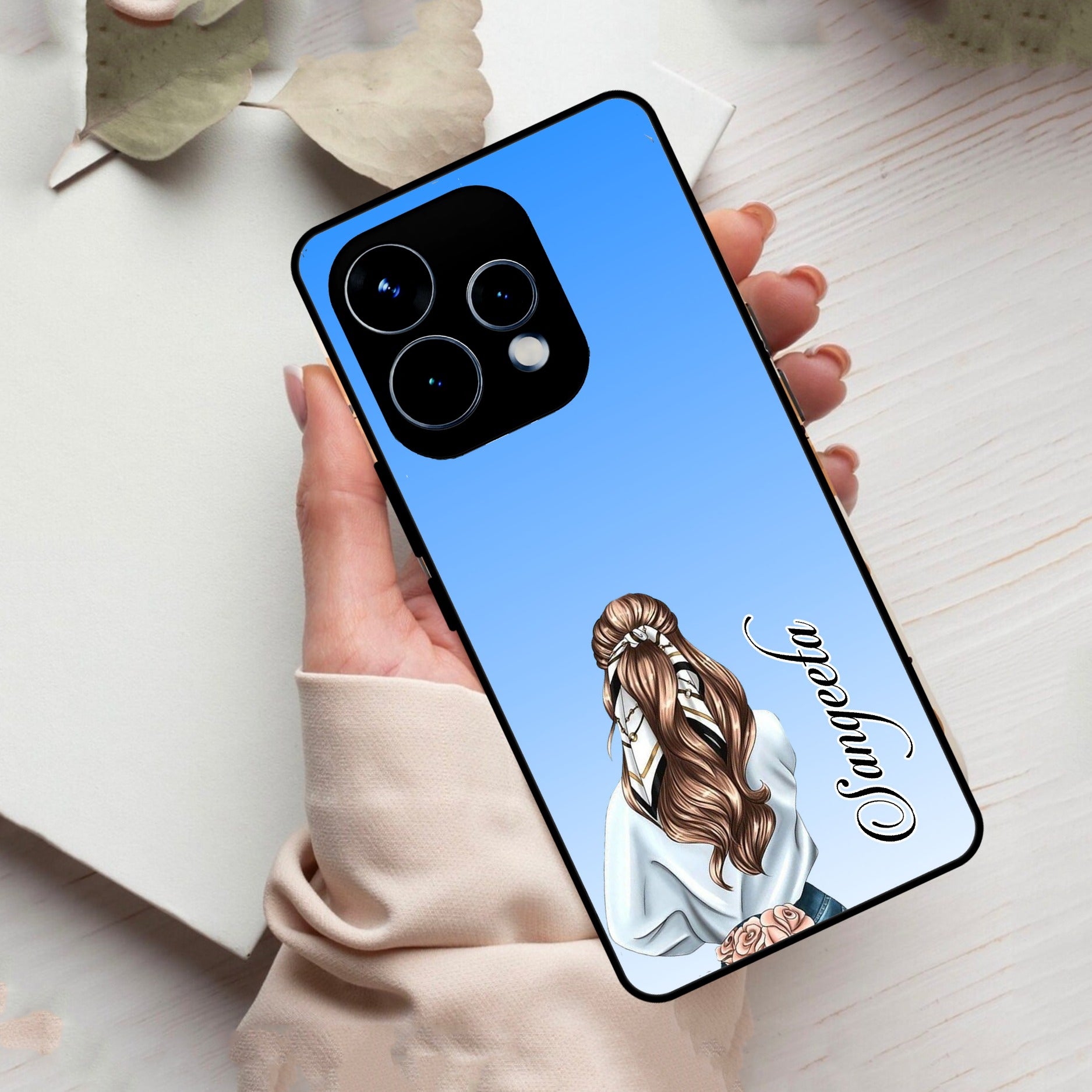 Styles Girl Customize Name Glass Case For Oppo