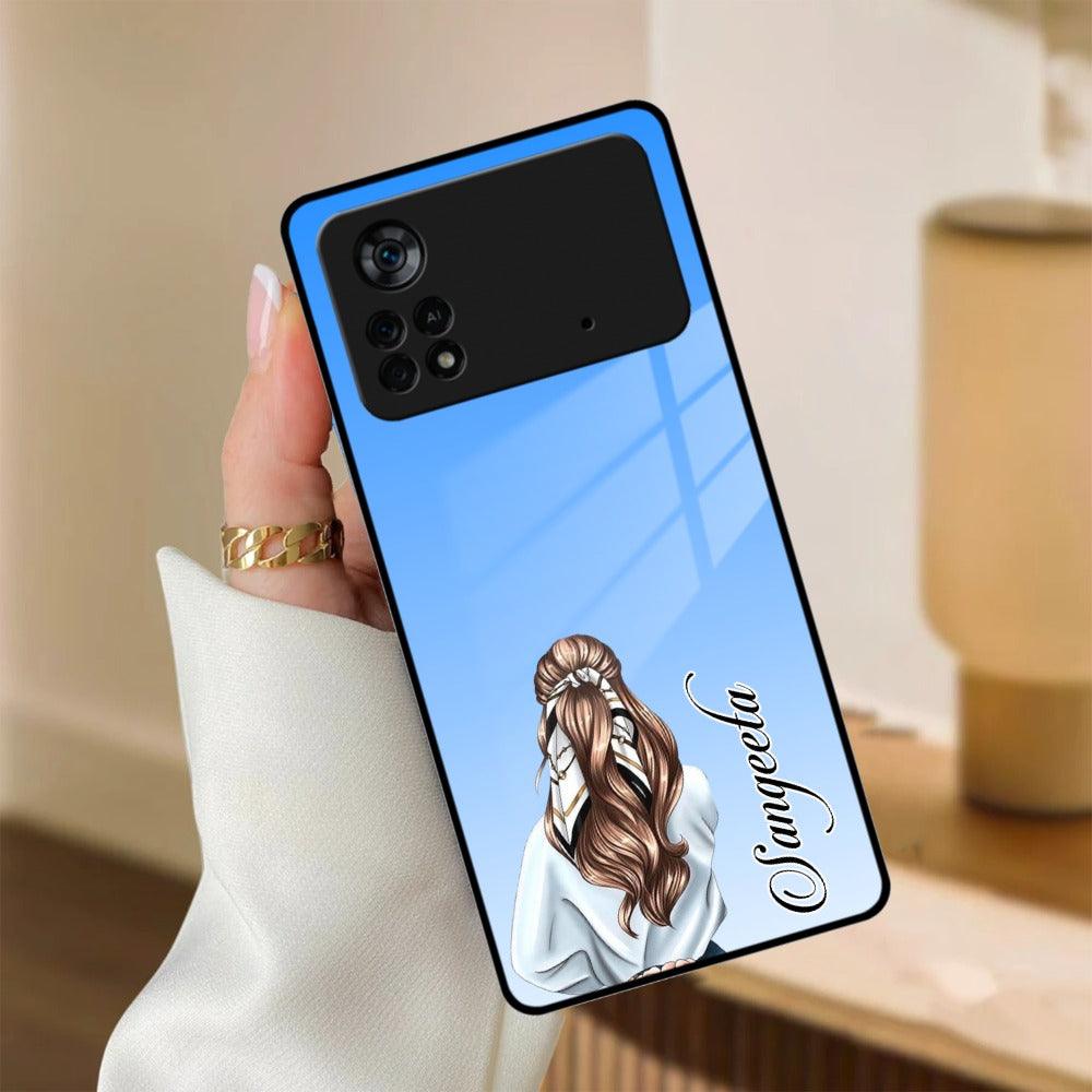 Styles Girl Customize Name Glass Case For Poco