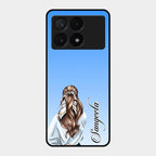 Styles Girl Customize Name Glass Case For Poco X6 Pro 5G