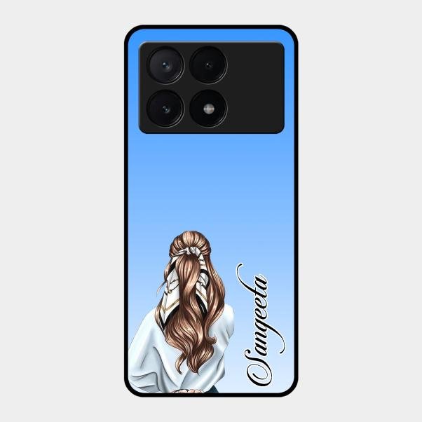 Styles Girl Customize Name Glass Case For Poco X6 Pro 5G
