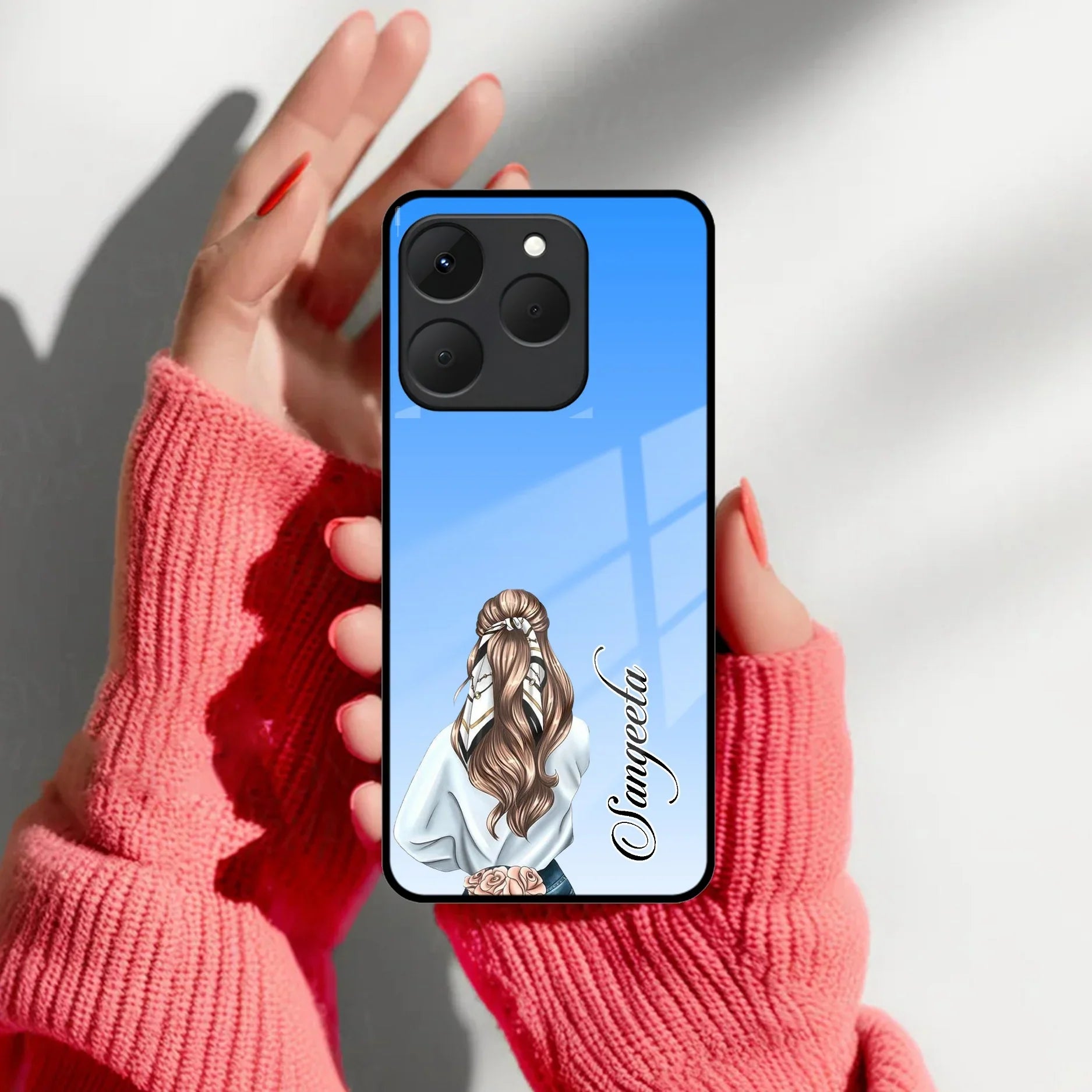 Colorful Pineapple Glass Case Cover For Realme/Narzo