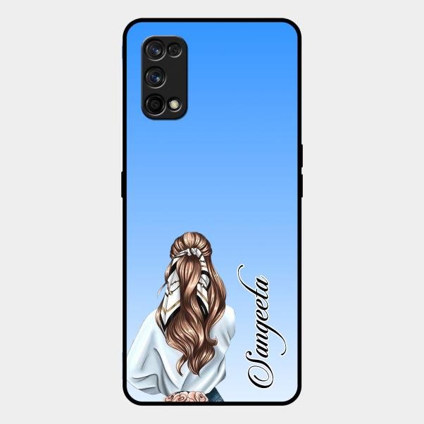 Styles Girl Customize Name Glass Case For Realme 7 Pro