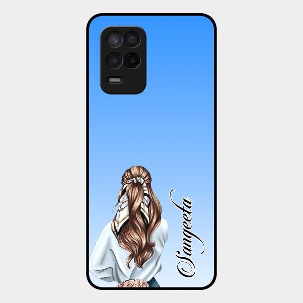 Styles Girl Customize Name Glass Case For Realme 8 5G