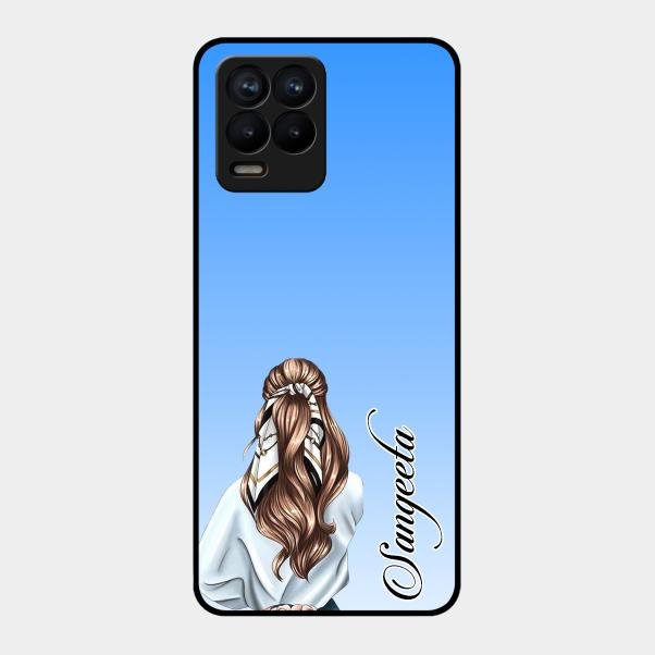 Styles Girl Customize Name Glass Case For Realme 8 Pro