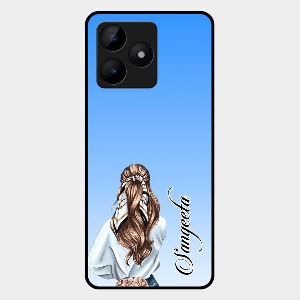 Styles Girl Customize Name Glass Case For Realme C53