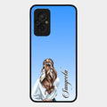 Styles Girl Customize Name Glass Case For Redmi 11 Prime 4G