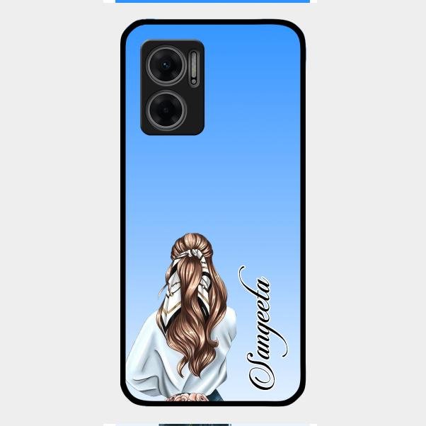 Styles Girl Customize Name Glass Case For Redmi 11 Prime 5G