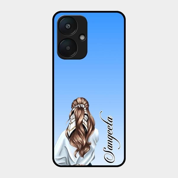 Styles Girl Customize Name Glass Case For Redmi 13C 5G