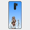 Styles Girl Customize Name Glass Case For Redmi 9 Prime