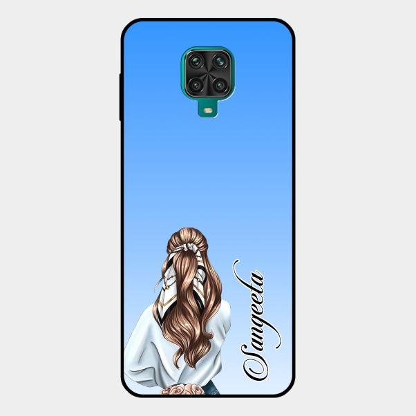 Styles Girl Customize Name Glass Case For Redmi Note 10 Lite